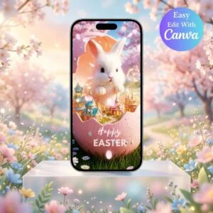 🐰 Magic Bunny Easter Invitation – Canva Editable Video Template