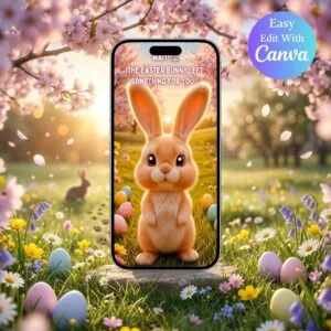 🐰 Bunny Bloom Easter Invitation – Canva Editable Video Template